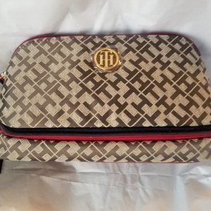 NWT! TH Logo 2 Compartment Cosmetic Case